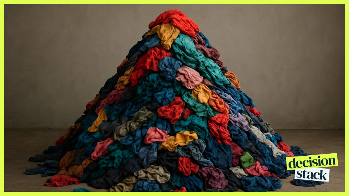 A mountain of discarded fast fashion clothing